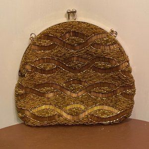 Gold Sequin Formal Evening Bag Purse